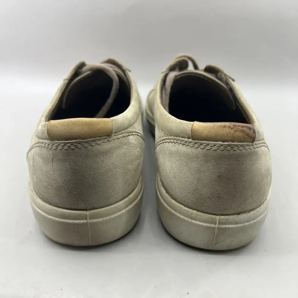 ECCO Soft 7 Casual Sneakers Men Size 11 US, 45 EU Brown Nubuck Comfort Low Shoes